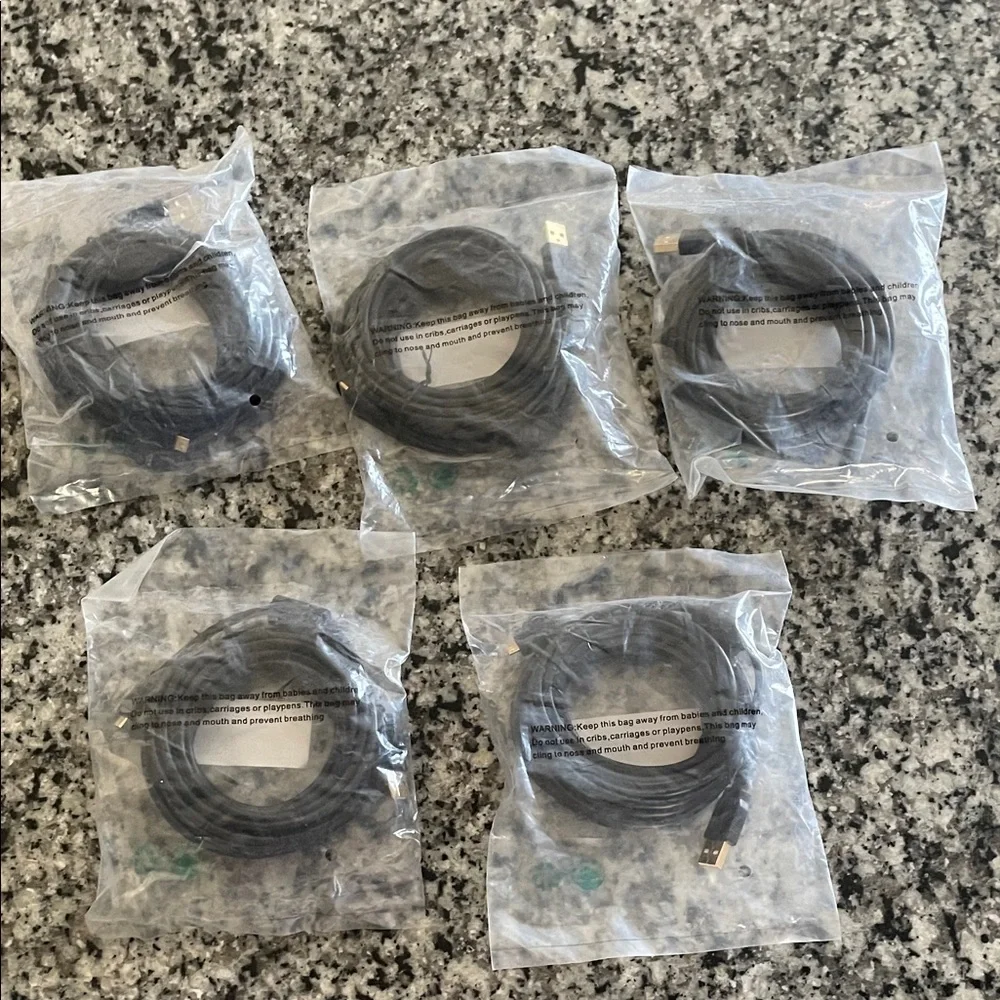 15ft USB 2.0 A Micro 5pin Male 28/24 AWG Cable w/ ferrite core gold plated